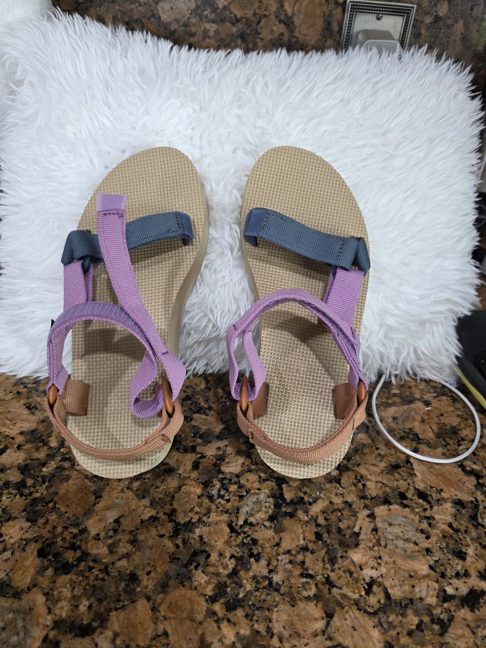 Teva Women's Strappy Sandals in Tan, Lilac & Blue